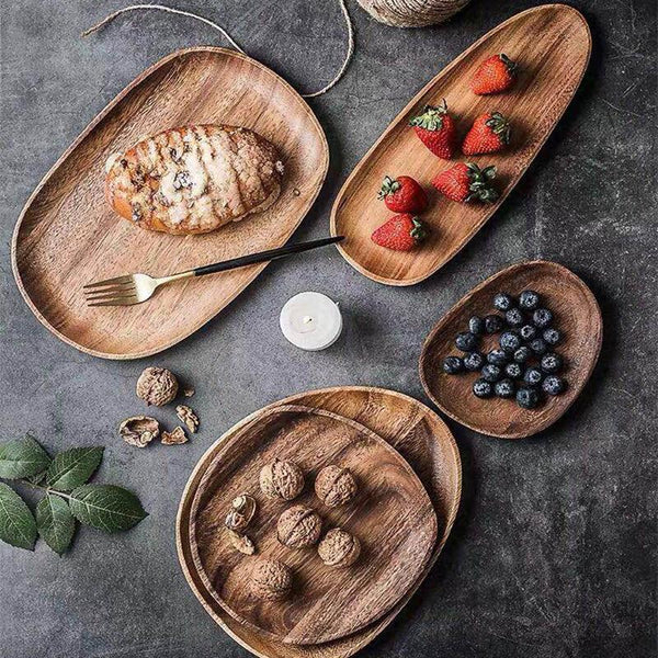 Asymmetrical Wooden Serving Platter