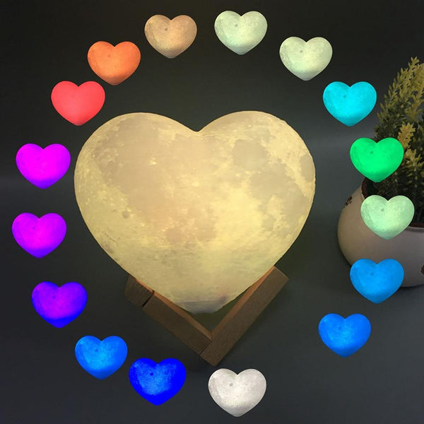 Love Heart Moon Lamp